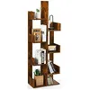 Image de COSTWAY Bibliothèque en Forme dArbre à 8 Niveaux Étagère de Rangement Etagère à Livres avec Dispositif Anti-basculement Marron