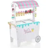 Image de COSTWAY Marchande Enfants 12 Accessoires - Chariot à Crème Glacée en Bois 65 x 31 x 87 CM pour Enfants 3 Ans+