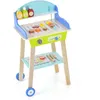 Image de COSTWAY Jouet Barbecue Grill en Bois pour Enfants 3 Ans+ 21 Accessoires avec Roues Son Réaliste Cadeaux Idéal