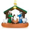 Image de COSTWAY 180 CM Décoration Gonflable de Noël Scène de la Naissance de Jésus avec 7 Lumières LED Intégrées pour Intérieur-Extérieur