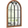 Image de COSTWAY Miroir Mural Décoratif 60x90 CM Miroir Verrière Arche Design industriel Cadre en Bois de Sapin pour Entrée Salon Chambre