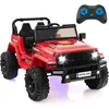Image de JEEP Véhicule Électrique 2 Places pour Enfant avec Télécommande 24G Jeep 24V avec Vitesse Élevée/Basse Lumières Musique Rouge