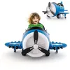 Image de Voiture Électrique en Forme dAvion Enfant DREAMADE avec Télécommande 24G Aile Pliable Hélice Rotative Effets Sonores Bleu
