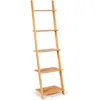 Image de GOPLUS Étagère Échelle Murale à 5 Niveaux en BambouStyle Simple et NaturelBibliothèque Multifonctionnelle 43x355x165CM