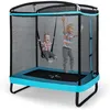 Image de COSTWAY Trampoline pour Enfants Rectangulaire 190x122cm 3 en 1 avec BalançoireBarre Horizontale-40 Ressorts Galvanisés 100kg-Bleu