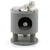 Image de COSTWAY Arbre à Chat 47 CM avec Condo et Poteaux Griffoir Charge 60 KG Tour de Jeux pour Chats avec Balle en Peluche Gris