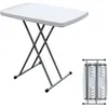 Image de SogesHome Table de Jardin Pliante-Pliante et réglable en Hauteur-Pas de Montage-Facile à Transporter-76 * 50CM-Blanc