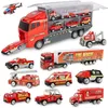 Image de Voiture de Jouet - FELIXINJIANG - Voiture de Pompier - 10 mini-voitures - Rouge - Pour enfants à partir de 3 ans