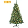 Image de Sapin de Noël artificiel - UISEBRT - 180cm - 250 LED - Pommes de pin - Neige blanche