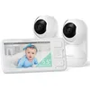 Image de Momcozy Babyphone avec 2 caméras de 55 1080P Full HD Moniteur bébé sans WLAN 5800 mAh Sans Carte SD