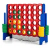 Image de COSTWAY Jeux Puissance 4 Géant 4-à-la-Suite pour Enfant avec Filet pour RécupérerLeviers à Enclencher des Jetons 42 Anneaux