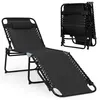 Image de COSTWAY Chaise Longue Pliante avec Appuie-tête Amovible Dossier Réglable à 4 Positions Acier Antirouille pour Camping Terrasse