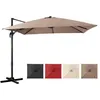 Image de COSTWAY Parasol Déporté Inclinable 3x3M avec Base Croisée Rotatif à 360°Manivelle8 BaleinesEvent pour JardinTerrasseCafé Marron