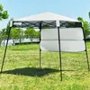 Image de COSTWAY Tonnelle de Jardin Pliante 182 x 182 cm Protection Solaire 2 Hauteurs avec Demi-paroi Latérale Sac Portable pour Fête Blanc