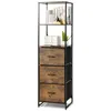 Image de COSTWAY Bibliothèque Étagère Meuble de Rangement à 6 Niveaux Hauteur 156 cm Structure en Acier pour SalonBureauChambreEntrée