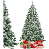 Image de COSTWAY Sapin de Noël Artificiel Enneigé 225CM avec 928 Branches Aiguilles en PVC Support Métallique Pliable pour Décoration Noël