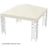 Image de COSTWAY Toile de Rechange pour Pavillon 3m x 3m en Polyester Imperméable avec Trous de Drainage Attaches Auto-agrippantes Beige