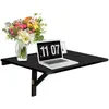 Image de COSTWAY Table Murale Rabattable - plataux Pliable 80×60 cm (L x l)-Meuble Foyers pour Etudiants Appartements Cuisine Noir