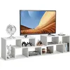 Image de COSTWAY 65 Meuble TV en 3 Pcs Modulaire Étagère Bibliothèque Modulable pour Salon Chambre Meuble TV Bois 135x30x43cm Blanc
