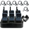 Image de Retevis RB619 Talkie Walkie PMR446 1650mAh avec Chargeur à Six Ports VOX avec Écouteurs pour Hôtels Écoles(6 Pack Bleu Marine)