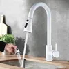 Image de Robinet de cuisine avec Douchette Extensible blancMitigeur de Cuisine Rotatif à 360°avec 2 Modes de Pulvérisation Monocommande
