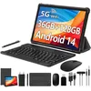 Image de Tablette Tactile 10.1 Pouces PIXPEAK Android 14 36Go+128Go Octa-Core 5G Wifi Type-C 8000mAh Avec clavier souris casque Gris