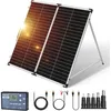 Image de DOKIO 160W 18V Panneau Solaire Pliable Portable pour batteries 12V avec régulateur de charge solaire (2 ports USB) + sac de