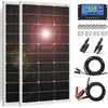 Image de DOKIO 2PC Panneau Solaire 100W 18V Photovoltaïque Monocristallin 200W pour charger la Batterie 12V