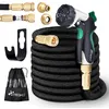 Image de TRESKO Tuyau darrosage Noir 75 m Flexible et Extensible pour Jardin ac 3 Embouts en Latex Tuyau darrosage rétractable