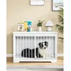 Image de 100cm Cage pour Chiens Table d Appoint Niche Moderne pour Chiens Cage pour Chiots Maisonnette pour Animaux 2 Portes Blanc