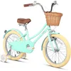 Image de Glerc vélo Enfant 18 Pouces pour Filles 5 6 7 8 Ans avec Roues dentrainement Panier et Sonnette Vert Menthe