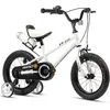 Image de Glerc Vélo Enfant 16 Pouces avec Roues stabilisatrices & Porte-bidon pour garçons et Filles de 4 5 6 7 8 AnsBlanc