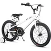 Image de Glerc Vélo Enfant 18 Pouces avec Roues stabilisatrices & Porte-bidon pour garçons et Filles de 6 7 8 9 10 AnsBlanc