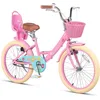 Image de Glerc Maggie 20 Pouces vélo pour Fille 7-13 Ans vélo Enfant avec siège Rose et Blanc