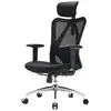 Image de SIHOOChaise de Bureau Ergonomique Support Lombaire Appui-Tête et Accoudoirs Réglables Chaise de Bureau en Maille Respirante Noir