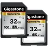 Image de Gigastone Carte Mémoire SDHC 32 GoCaméra Pro SérieLot de 2 CartesVitesse allant jusquà 100 Mos