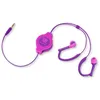 Image de Écouteurs intra-auriculaires - RETRAK - Retractable - Rose et violet - Sport - Filaire