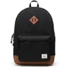 Image de Herschel Sac à dos de loisirs noir marron pour femme et homme - Heritage Youth Backpack Black / Saddle Brown 341930