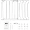 Image de Barrière de Sécurité Extensible - VEVOR- Porte de sécurité rétractable75-123x76 cm Espacement des tiges 53 mmBlanc