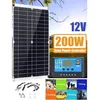 Image de Kit de Panneau Solaire 200W 12V+Contrôleur de Charge Solaire 40Apour Camping-Car Camper Van BateauxPanneau Solaire Souple