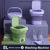 Image de Mini Machine à Laver Portable8L 3 Modes avec Panier de vidange pour sous-vêtements Chaussettes en Tissu bébé vert