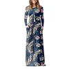 Image de Robe MZY28 longue à manches longues et imprimé floral avec poches Taille-42