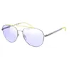 Image de Lunettes de soleil - CV100S - Forme ovale - Couleur bleu-argent - Verres bleus