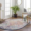 Image de LIVABLISS Tapis Oval de Salon à Poils Courts Doux Vintage Oriental LOU 200x275cm Multicolore/Orange