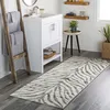 Image de LIVABLISS Tapis de Couloir à Poils Courts Doux Zébré Bohème CYBELE 80x220cm Gris Foncé/Beige