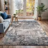 Image de LIVABLISS Tapis de Salon à Poils Courts Doux Abstrait Moderne NOA 200x275cm Bleu/Gris