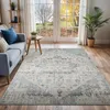 Image de LIVABLISS Tapis de Salon à Poils Courts Doux Vintage Oriental LYA 160x213cm Ivoire/Bleu