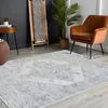 Image de LIVABLISS Tapis de Salon à Poils Courts Doux Vintage Oriental CEREN 160x215cm Blanc/Gris