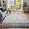 Image de LIVABLISS Tapis de Salon à Poils Courts Doux Berbère Ethnique MYA 160x215cm Blanc/Gris