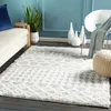 Image de LIVABLISS Tapis de Salon à Poils Longs Doux Shaggy Bohème NOUR 160x220cm Blanc/Gris
